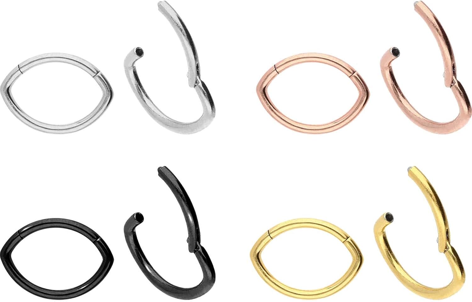 PIERCINGLINE Surgical Steel Clicker, Silver Colours, 9 mm - Image 4