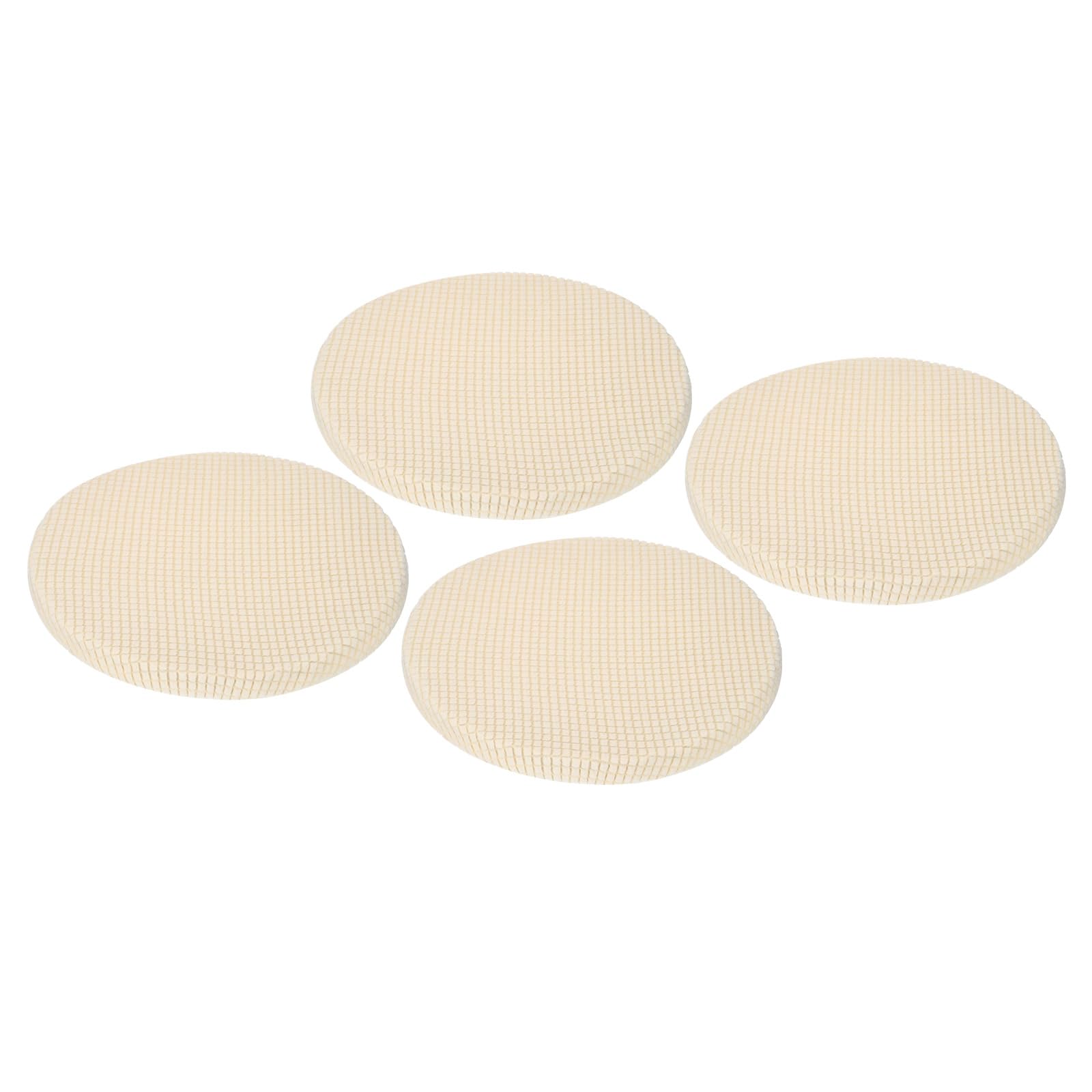 Uxcell Round Bar Stool Covers 4 Pack, Round Chair Covers with Elastic Bands Dia.11-14", Round Seat Cushions for Chairs Stool Slipcovers - Mustard Yellow