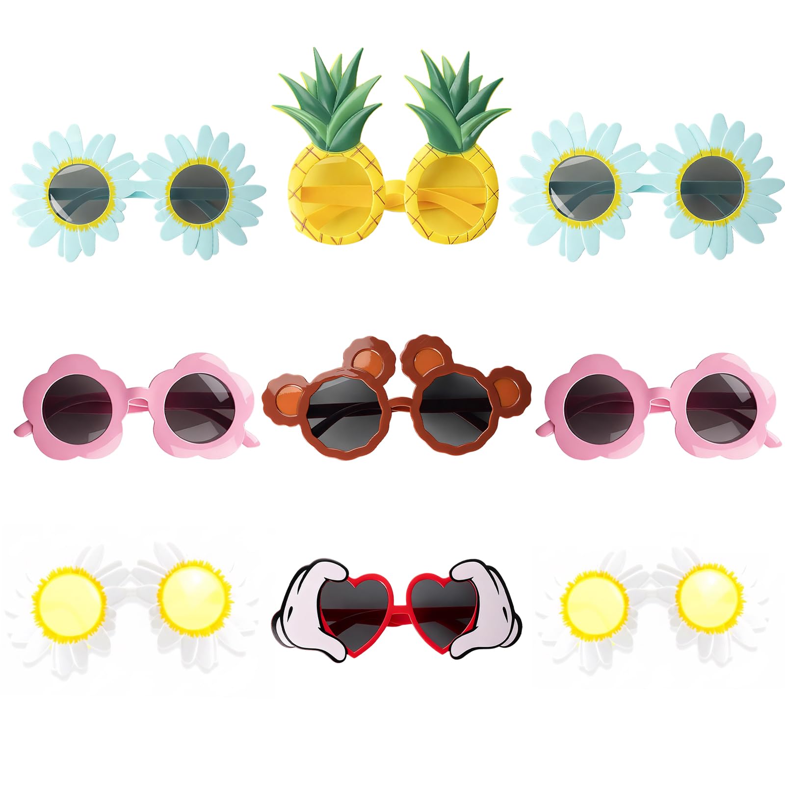 CGLRybO Party Glasses Funny Glasses Holiday Novelty Party Sunglasses Party Accessories Different Shapes Beach Party Decorations for for Christmas, Birthday, Cosplay Photo Prop Supplies (colorful-6) — image 1