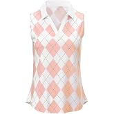 BGOWATU Women's Sleeveless Golf Polo Shirts Collared V Neck Tennis Tank Tops UPF 50+ Quick Dry Lightweight