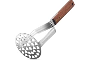 Tmflexe UPGRADED Potato Masher Stainless Steel Heavy Duty Strong Anti-slip Handle Not Easy to Bent Easy to use Sturdy Constru