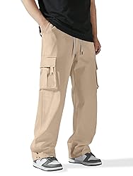 PLEPAN Cargo Pants for Men Drawstring Elastic Waist