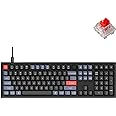 Keychron V6 Wired Custom Mechanical Keyboard Knob Version, Full-Size QMK/VIA Programmable Macro with Hot-swappable Keychron K Pro Red Switch Compatible with Mac Windows Linux Black (Non-Transparent)