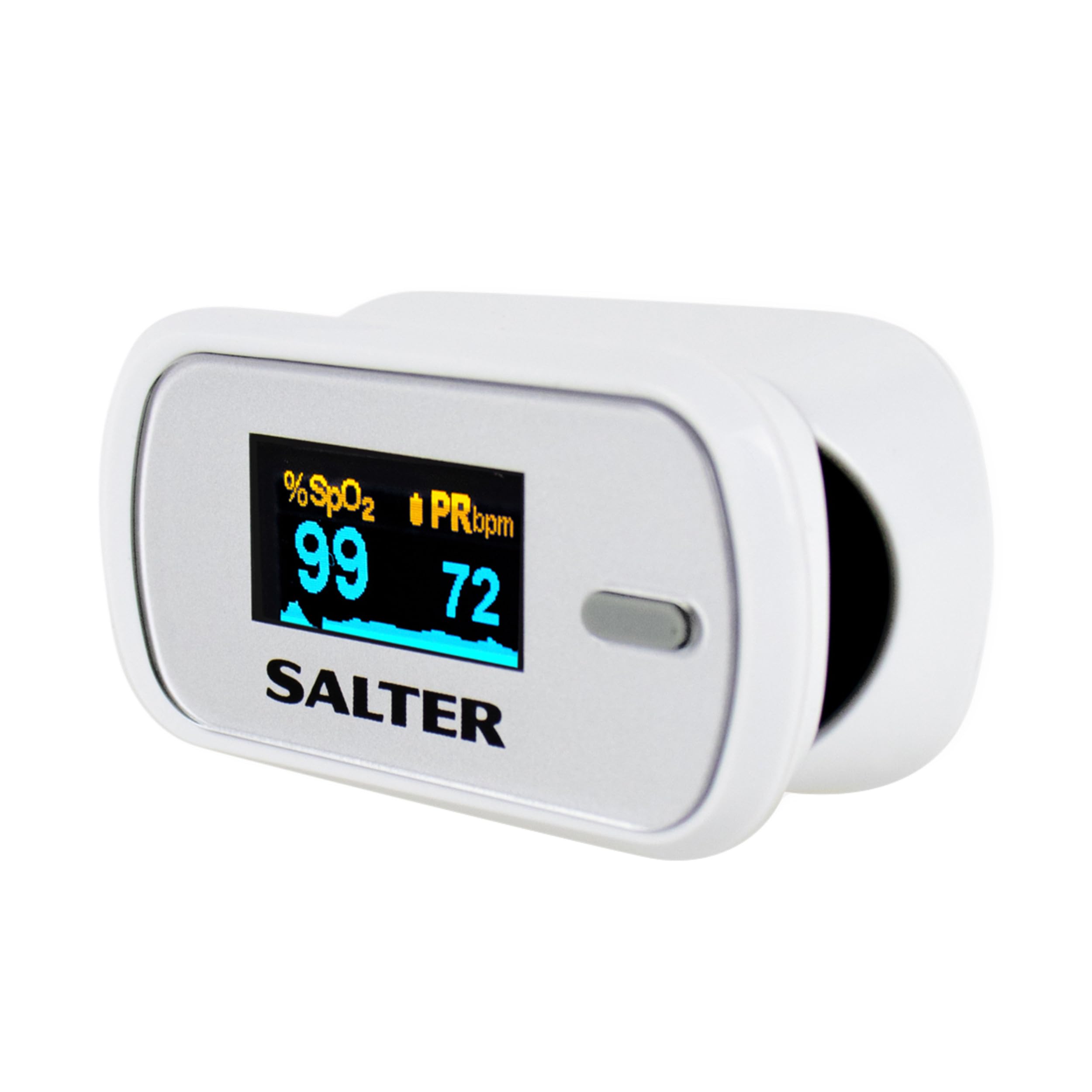 Salter PX-100-EU Fingertip Pulse Oximeter – Portable OxyWatch, Blood Oxygen Levels/SATS Monitor, Low Power Consumption, LED Display, Accurate Readings, Ideal for Adults and Children, 2 Year Guarantee