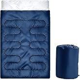 Lightweight 2-Person Outdoor Sleeping Bag, Suitable for Adults and Teens. Great for Camping, Backpacking and Hiking. Equipped with a Carry Bag, usable in Cold and Warm Weather.