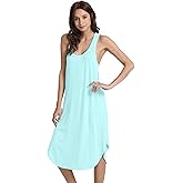 WiWi Nightgowns for Women Bamboo Viscose Super Soft Sleeveless Racerback Night Shirts Plus Size Cooling Sleepshirts S-4X