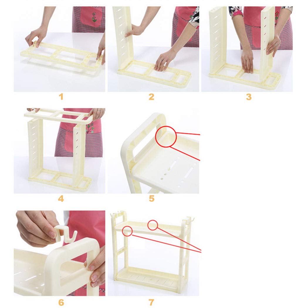 Wwweyi Multifunction Double Layer Kitchenware Storage Rack Bathroom Organizer Storage Racks