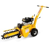 MechMaxx 24" Cable Ditching Trencher Kohler Gas Powered, TCR1500 (Yellow) | 429cc 14HP Engine,24'' Max. Trench Depth,4'' Max. Trench Width,27pcs Carbide Alloy High-Pressure Teeths