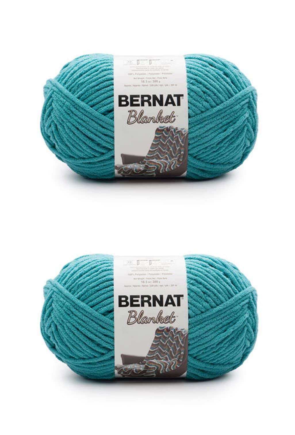 Bernat Blanket Aquatic Yarn - 2 Pack of 300g/10.5oz - Polyester - 6 Super Bulky - 220 Yards - Knitting/Crochet