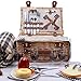 SatisInside Upgrade Insulated Luxury 28Pcs Kit Wicker Picnic Basket Set for 4 People - Reinforced Handle - Stripes