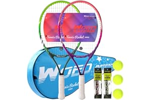WOED BATENS 19" 23" 25" Kids Tennis Racket Junior/Youth Tennis Racquet with Tennis Ball Carry Bag Overgrips Vibrations Dampers…