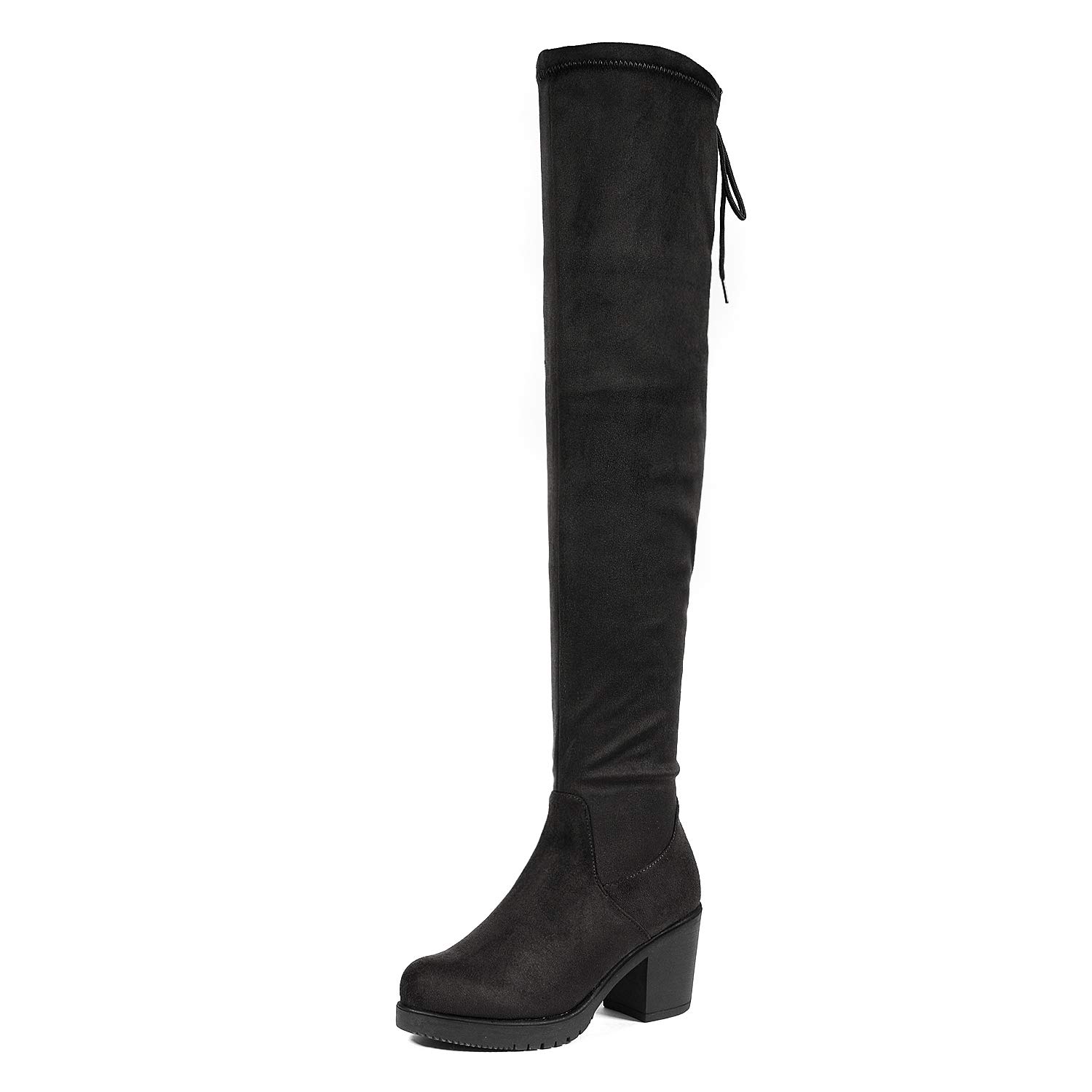 DREAM PAIRS Women's HI_Chunk Black Over The Knee High Boots Size 6 B(M) US