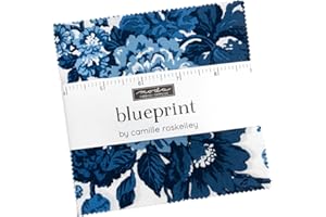Blueprint Charm Pack by Camille Roskelley, 42 5-Inch Precut Fabric Quilt Squares