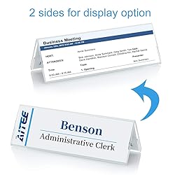 Acrylic 12 Pack Name Plates for Desks, AITEE 3x8.5