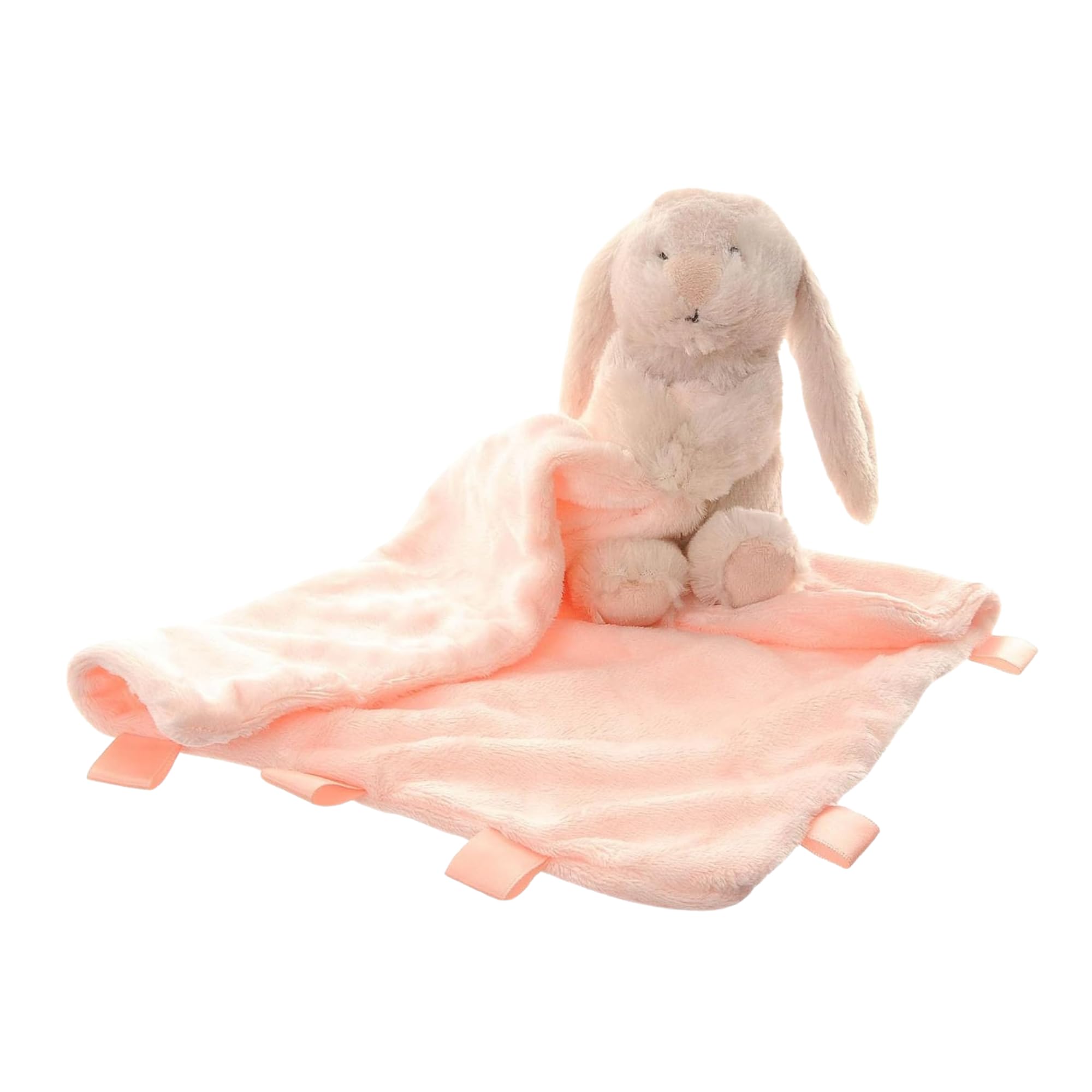 Ziggle Baby Comforter for Newborns | Soft Beige Bunny Blanket Baby Toy | Newborn Essentials and Teddy Blanket Gift | New Baby Boy or Girl Gift Idea | Eco Friendly | 30x30cm