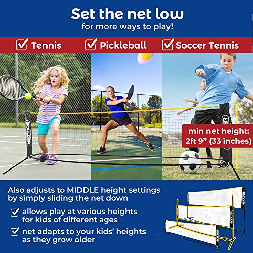 Boulder Portable Badminton Net Set - 14-Ft Size for Tennis, Soccer Tennis, Pickleball, Kids Volleyball - Easy Setup Nylon Sports Net with Poles - for Indoor or Outdoor Court, Beach, Driveway (Renewed) - Thumbnail 2
