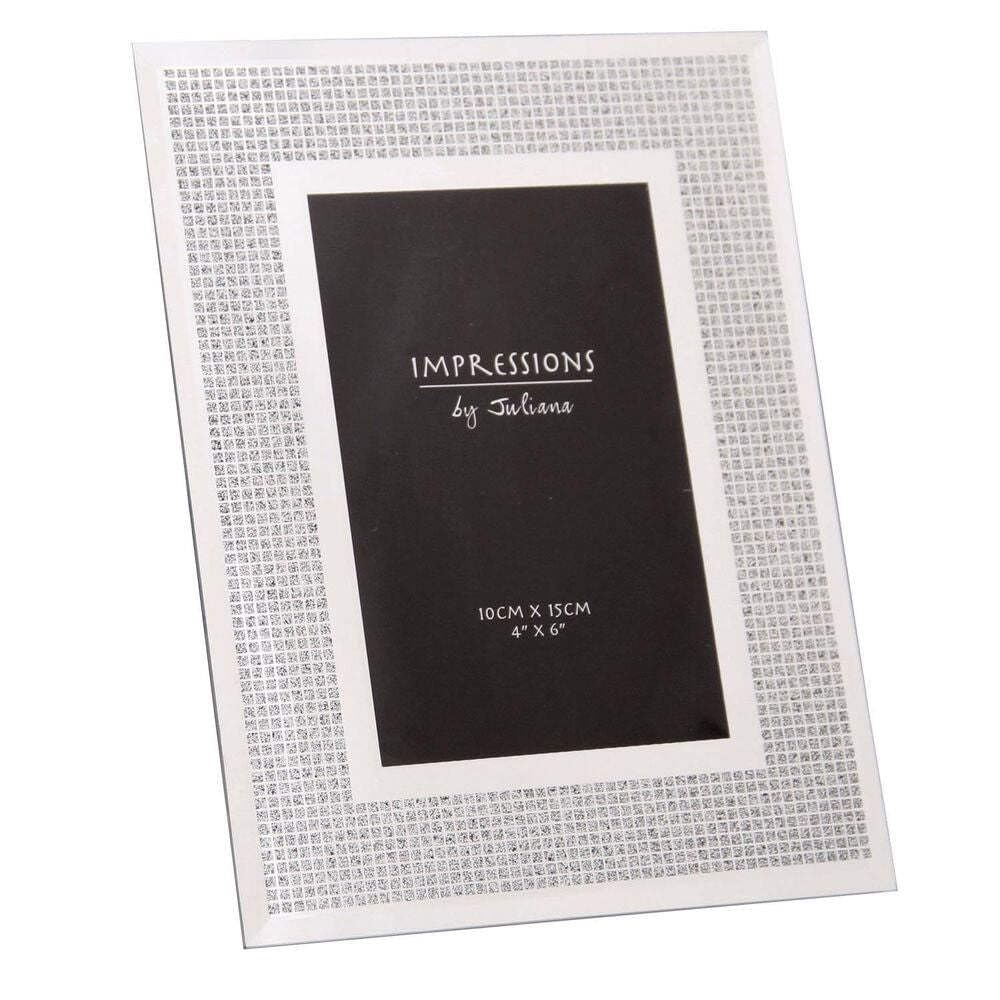 Impressions 6x4 Glass Frame Glitter Crystal Squares Photo Frame FG47346