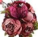 Duovlo Fake Flowers Vintage Artificial Peony Silk Flowers Wedding Home Decoration,Pack of 1 (New Red)