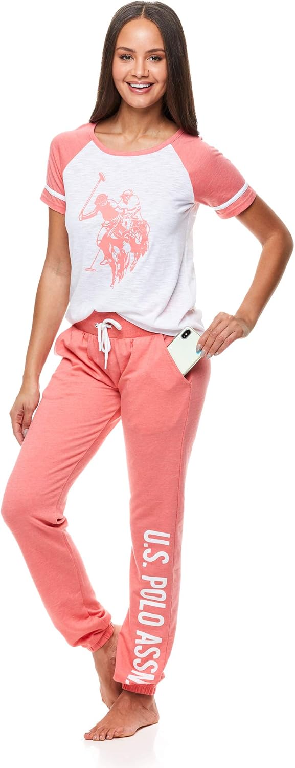 U.S. Polo Assn. Women's Pajama Set Sleepwear 2 Piece Set Short Sleeve