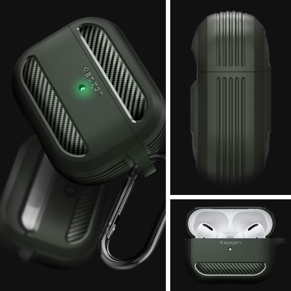 Spigen Rugged Armor Designed for Apple Airpods Pro Case (2019) - Military Green - Image 3