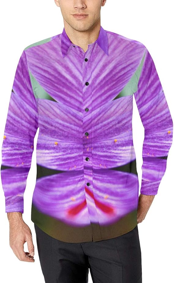 Mens Unique Dress Shirts Basic Button Down Shirt Men A Blooming Saffron