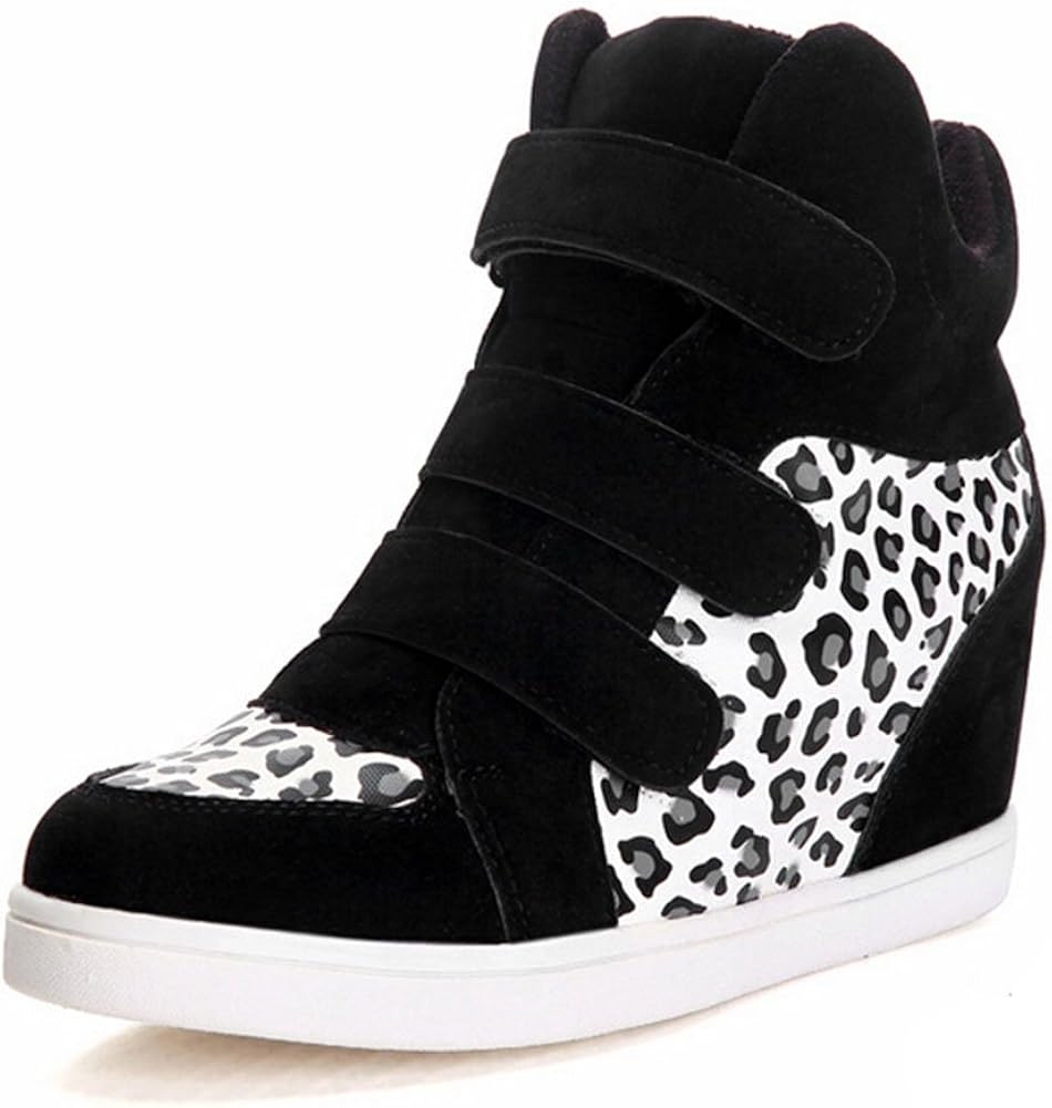 black and leopard sneakers