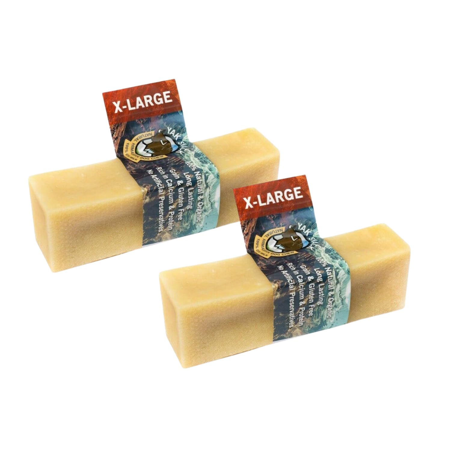 Yak Snack - X Large Natural Dog Treats. Long Lasting Chews For Dogs With No Artificial Preservatives. Yak Milk Chews Low In Fat, High In Protein And Calcium. Grain And Gluten Free (Pack Of 2)