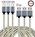 Aplenta Micro USB Cable, 3-Pack 10ft Premium Micro USB Cable High Speed USB 2.0 Sync and Charging Cables for Samsung, HTC, Motorola, Nokia, Android, and More(Gold+Gray)