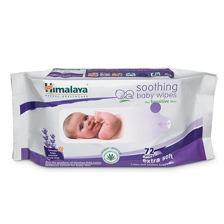 Himalaya Baby Care Soothing Baby Wipes, 72 Count (Buy 8 Get 2 Free)