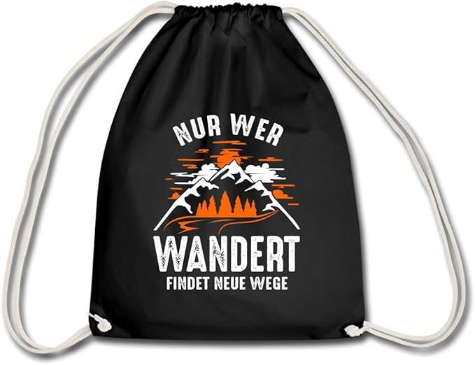 Spreadshirt Wandern Nur Wer Wandert Findet Neue Wege Spruch Turnbeutel Schwarz Amazon De Bekleidung