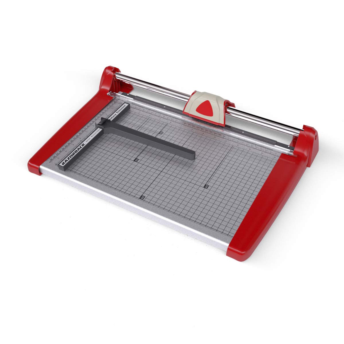 Razorback A4 Guillotine, Heavy Duty Paper Cutter With Shelf-Sharpening Blade, Ideal Paper Trimmer For School & Office, Paper Guillotine With Pre-Printed Size Guide, Long-Lasting A4 Paper Cutter