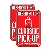 (2 Pack) Reserved For Curbside Pick-up | 12" X