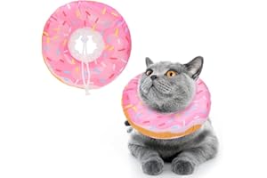 BINGPET Soft Donut Cat & Small Dog Recovery Collar, Adjustable Protective Pet Cone After Surgery