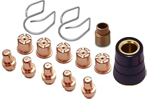 SHINNOUS Plasma Cutter Consumable Kit for Eastwood Versa-Cut 60 Torch Trafimet CB70 Plasma Torch 40Amps Tips+Electordes+Swirl Ring+Shield Cap+Springs(PK14)