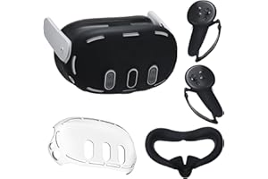 Silicone Cover Compatible with Meta Quest 3, VR Silicone Cover Accessories for Meta Quest 3 Waterproof Silicone Face Cover, C