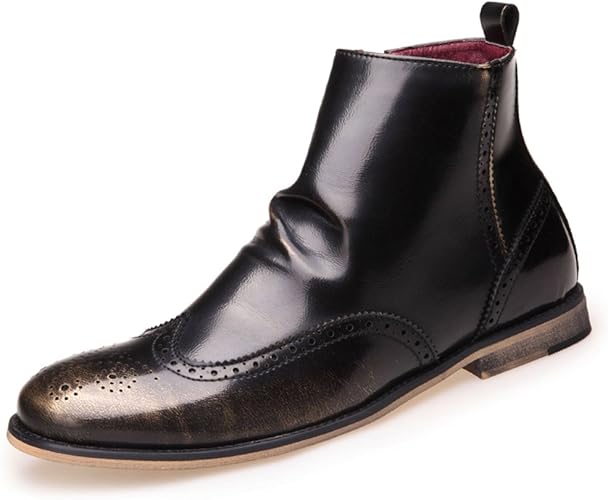 Amazon スフォン ダメージ加工ドレープ ショートブーツ エンジニアブーツ メンズ ブーツ サイドジッパー シューズ 靴 男 ブーツ