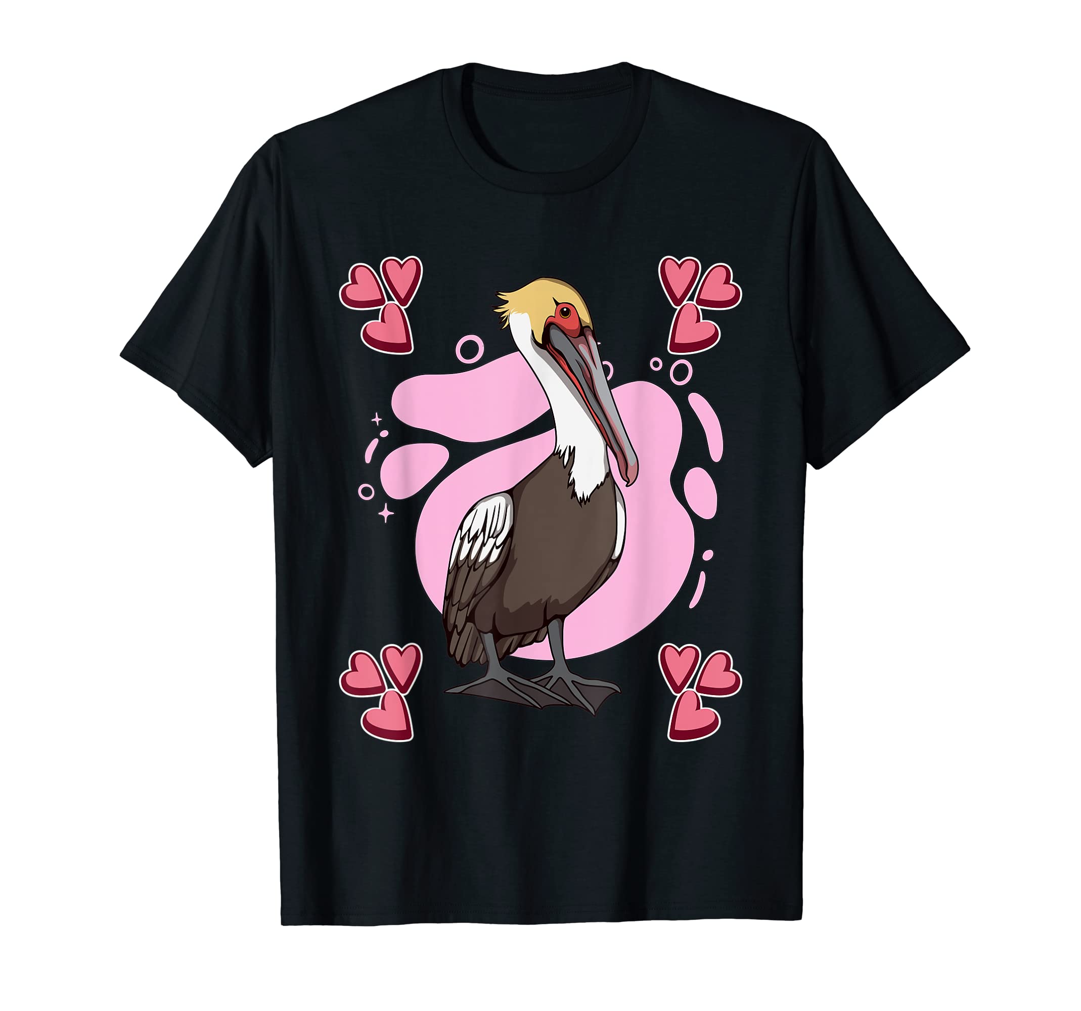 Pelican Heart Design Bird Stuff Pelicans T-Shirt
