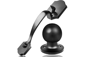 Elemake Front Door Handle - Exterior/Interior Front Entry Handleset with Door Knob, Passage Keyless Entry Door Lock, Reversible for Left & Right Handed Door | Matte Black