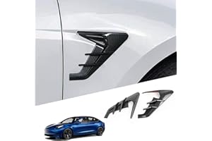 YHCDSEA for 2024 2025 Tesla Model 3 HW4.0 Side Camera Indicator Protection Cover Decoration Accessories fit for Tesla Model 3 with HW4.0 (Glossy Carbon Fiber Pattern)