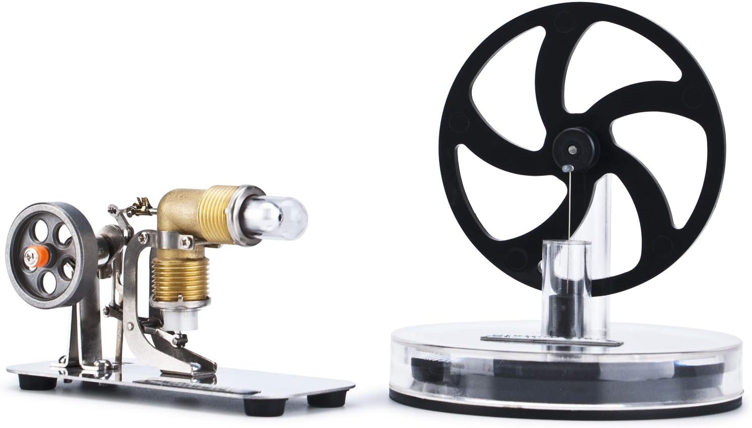 DjuiinoStar 2IN1 Low Temperature Stirling Engine/Hot Air Stirling Engine Combo: Starter's Best Choice