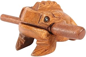 Gavigain Wooden Frog Thai Traditional Craft Lucky Frog Chirping Musical Instrument Wooden Lucky Frog Home Office Decoration Thai Frog Lucky Frog Thai Lucky Frog(8.8CM)