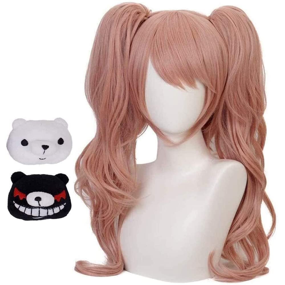 Yamia Anime Enoshima Junko Cosplay Wig, Long Pink Danganronpa Wig with Free Wig Cap + 2 Bear Clips