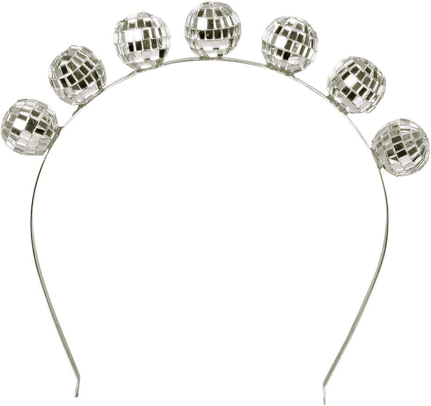 Boland 00770 00770Tiara Disco Ball, Silver, for Adults, Headband with