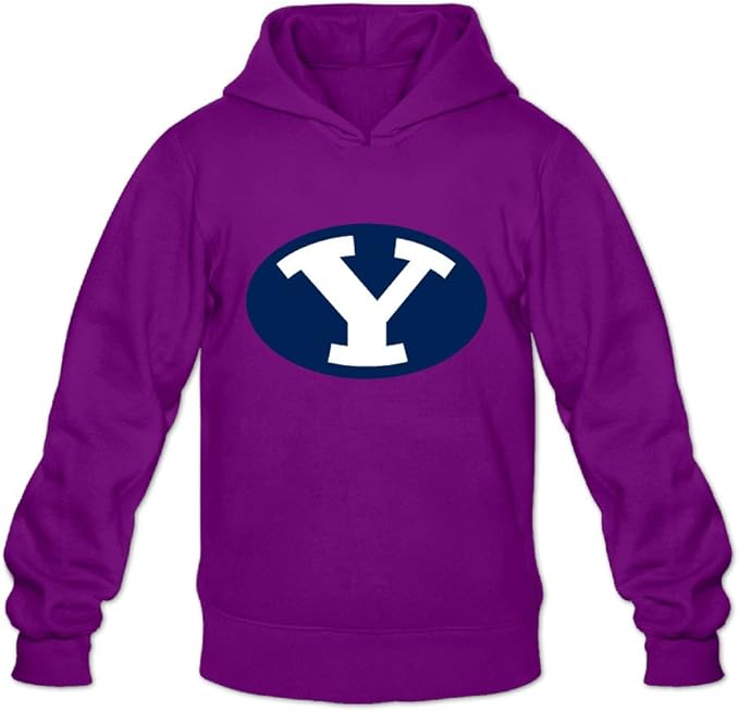 BYU Athletic Logo Retro 100 Cotton Purple Long Sleeve Sweatshirts For