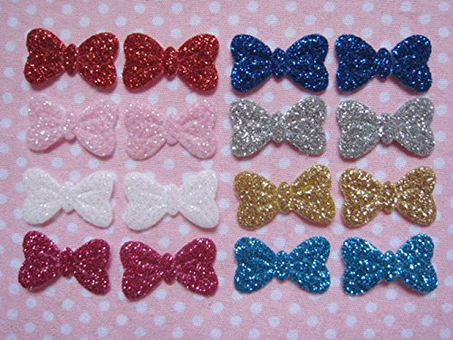 YYCRAFT Pack Of 160pcs Cute Sparkly Glitter Bow 3/4