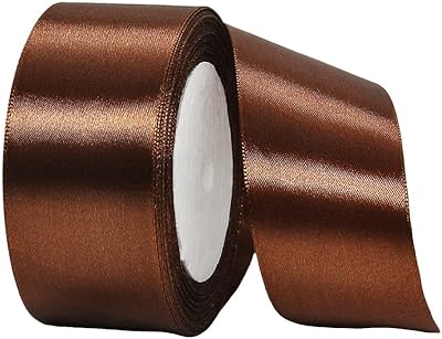 HONGCI 40mm Satin Ribbon 22m Brown Gift Wrapping Ribbon
