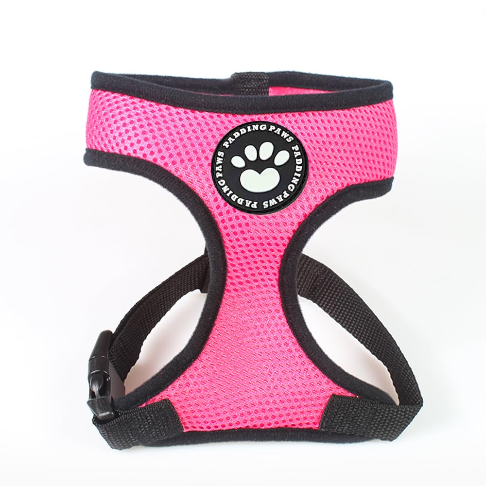 Dog Harness Puppy Harness Small Dog Harnesses Waterproof Soft Mesh Fabric Puppy Cat Pet Adjustable Harnesses Lead Leash Clip (XS, Pink)