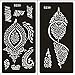Xmasir Pack of 10 Airbrush Henna Tattoo Stencil for Women Hand Finger Face Body Painting Kids Glitter Tattoo Templates 18 X 8.5cm (2)