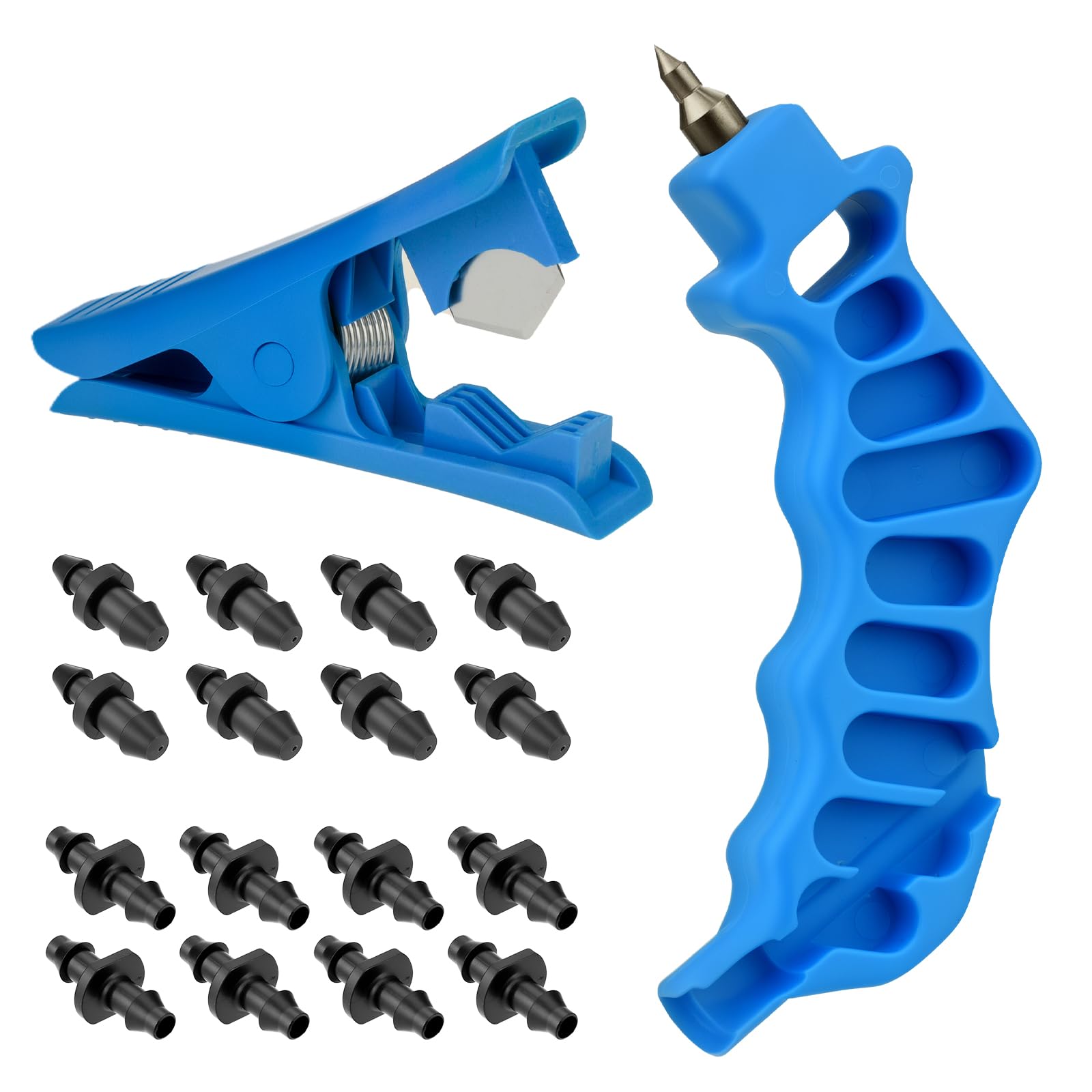 Photo 1 of 2-in-1 Drip Irrigation Punch Tool, Drip Line Hole Punch-Irrigation Sprinkler Hose Cutter with Drip Plugs Connectors for Easier 1/4" Inch Fitting & Emitter Insertion Drip Sprinkler Systems
