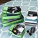 Amazon Essentials 4-Piece Packing Cubes Travel Accessories Set, Luggage Organizer with Double Zipper, Mesh Top, 100% Polyester, Small/Medium/Large/Slim, Green (Previously Amazon Basics)